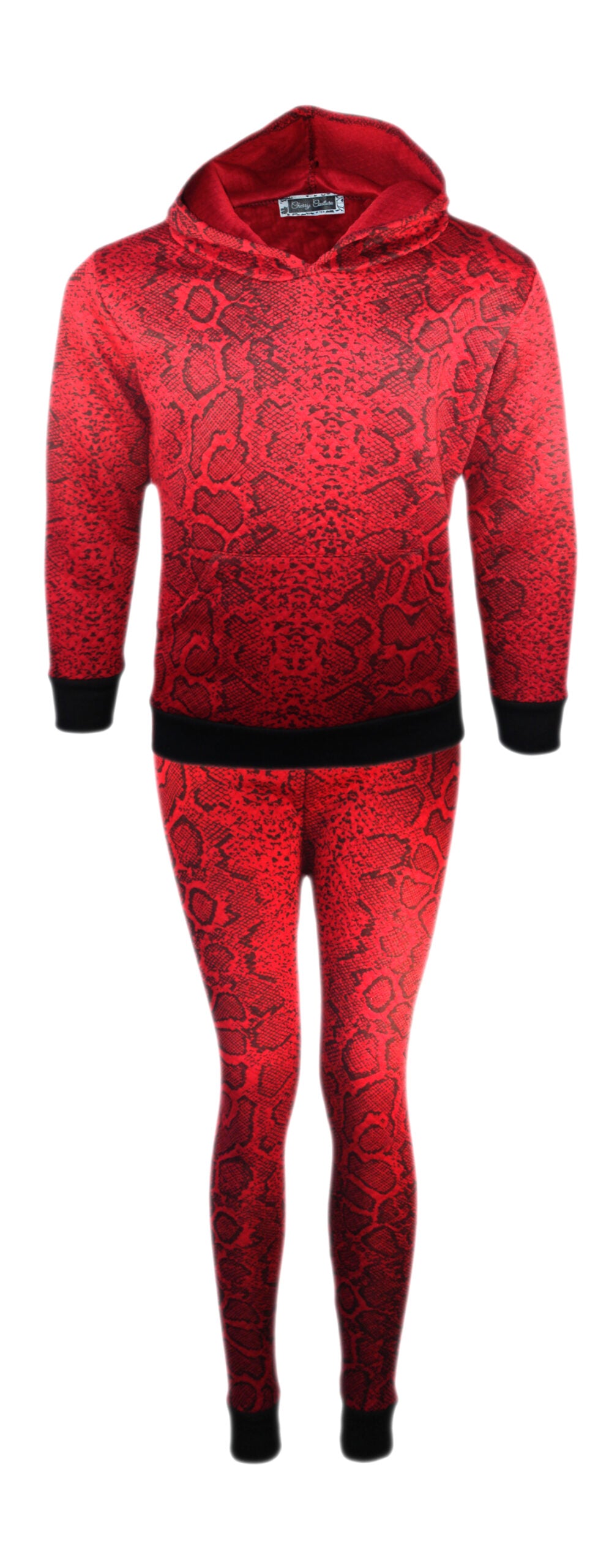Girls Snake Print Tracksuit Hoodie & Leggings Set