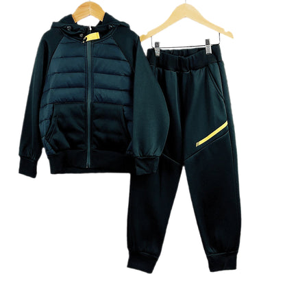 Boys Tracksuits Hooded Padded Stripes Outfits Streetwear