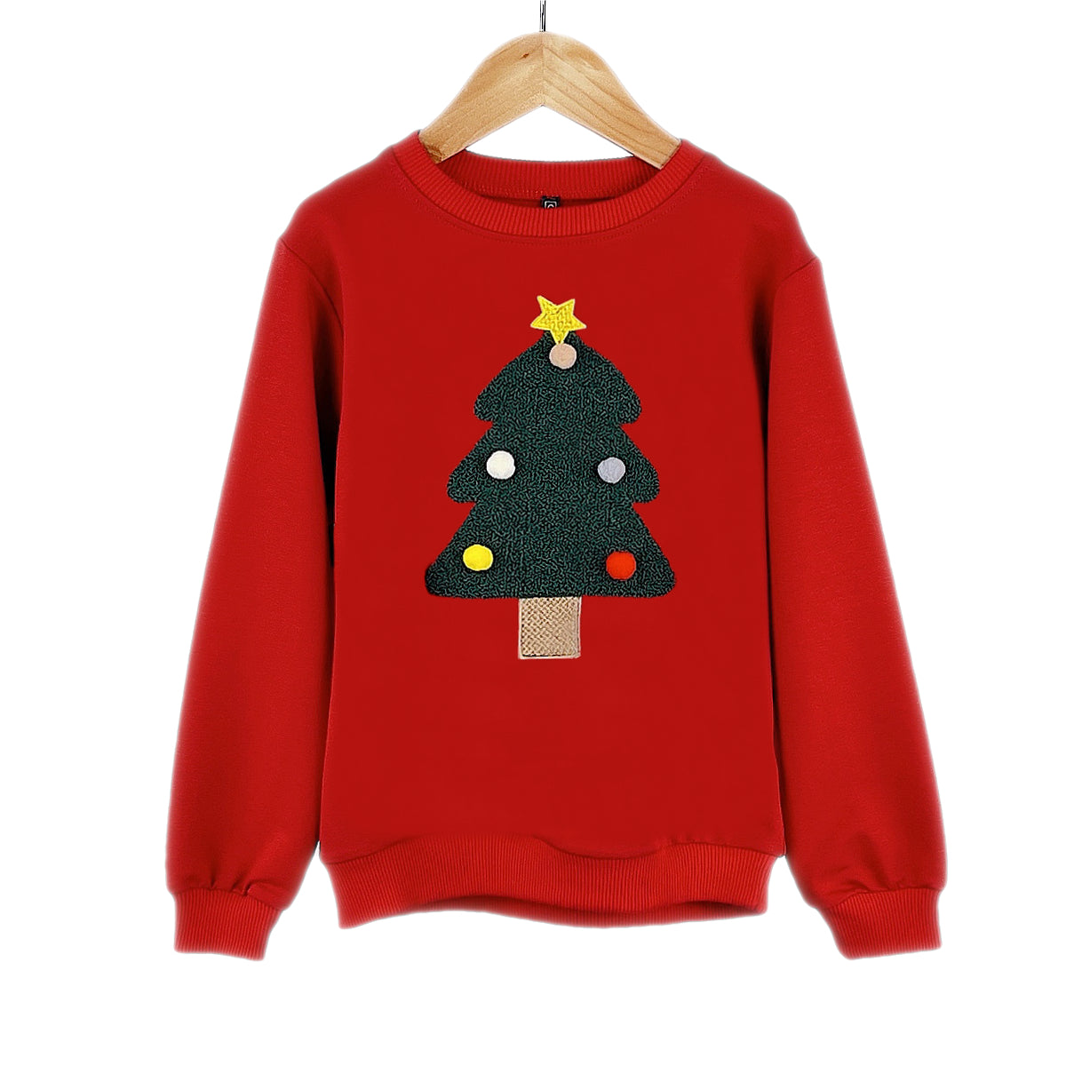 Kids Red Christmas Themed Sweatshirts - Christmas Tree