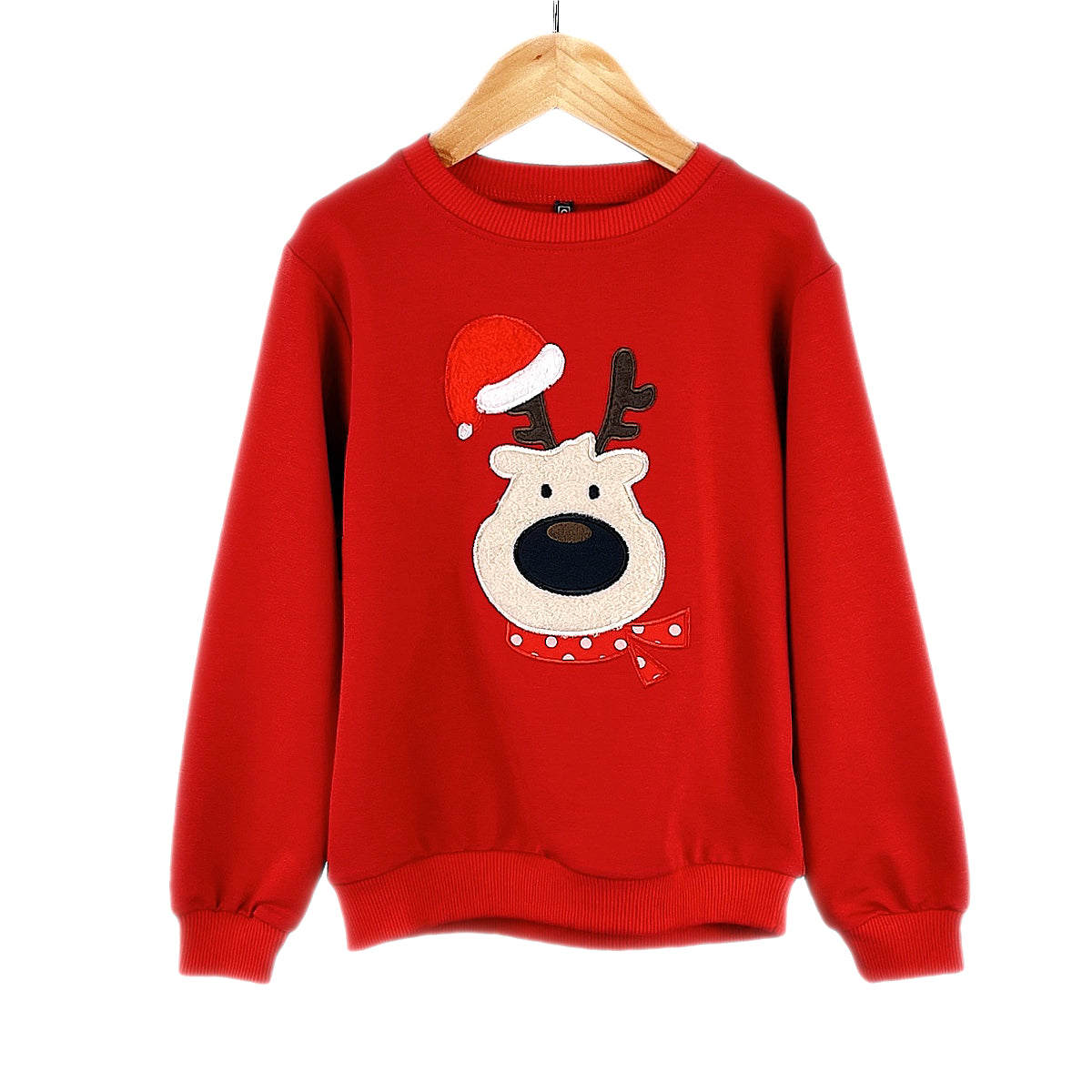 Kids Red Christmas Themed Sweatshirts - Rudolph