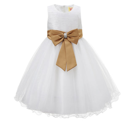 Girls Wedding Dress With Bow