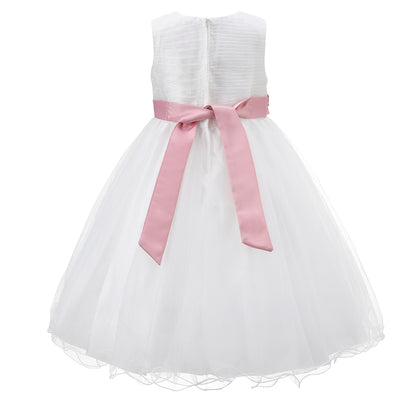 Girls Wedding Dress With Bow