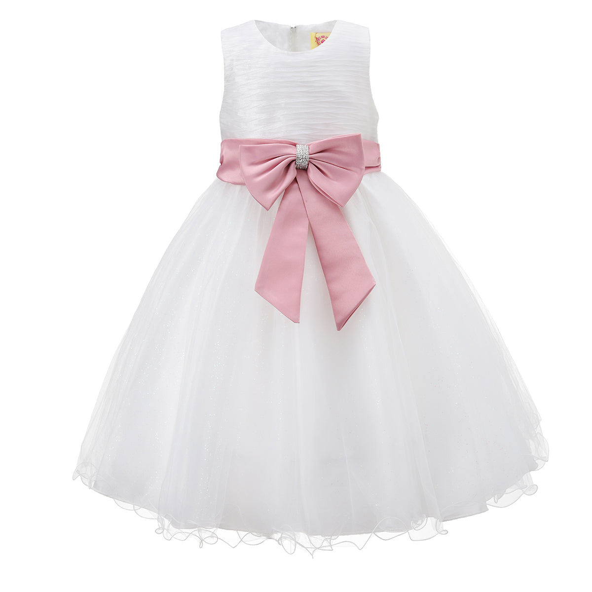 Girls Wedding Dress With Bow