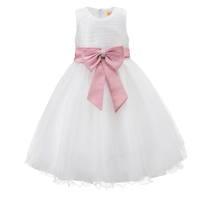 Girls Wedding Dress With Bow