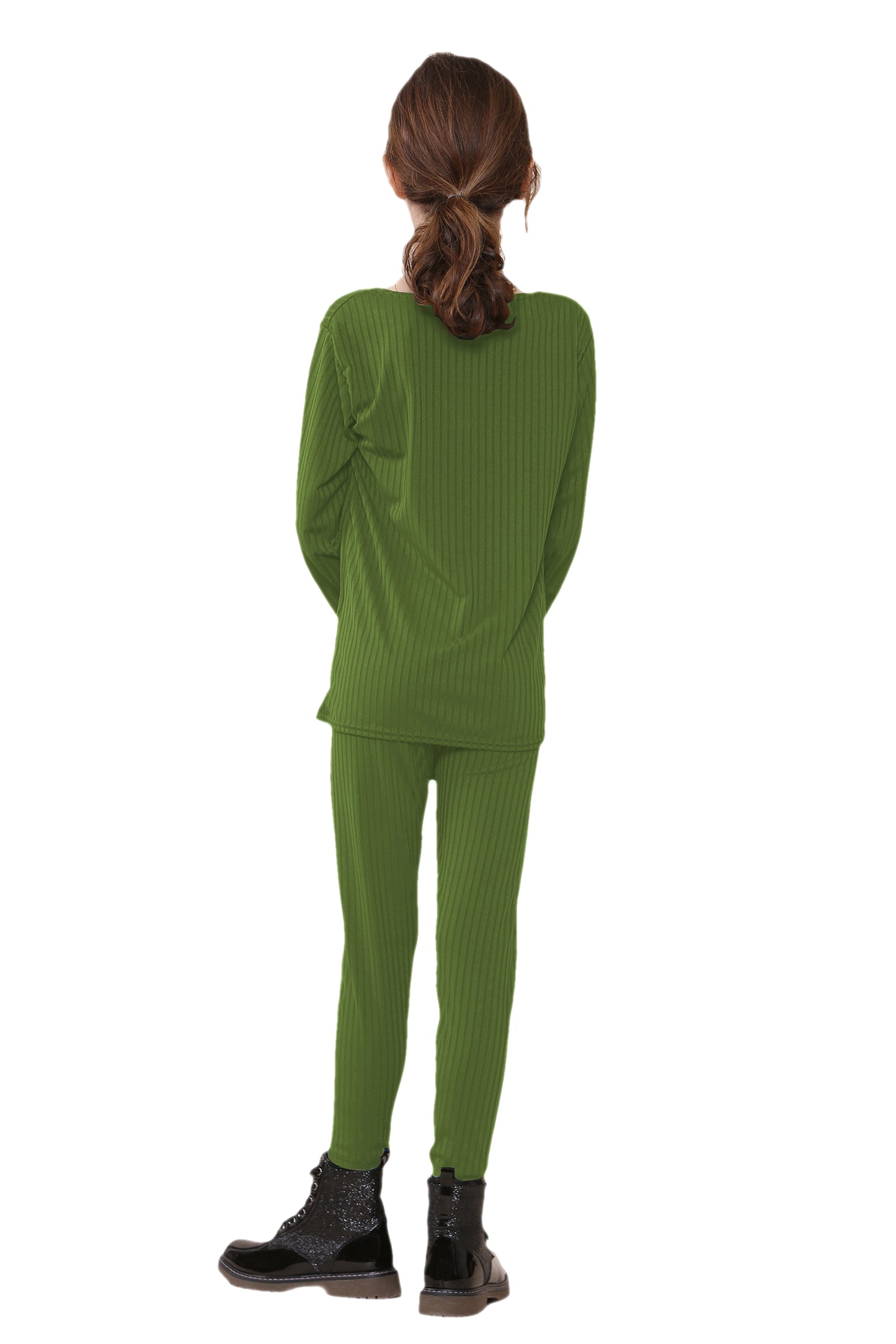 Girls Ribbed Tracksuit Loungewear Outfits