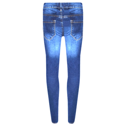 Girls Denim Ripped Skinny Jeans - Light Blue