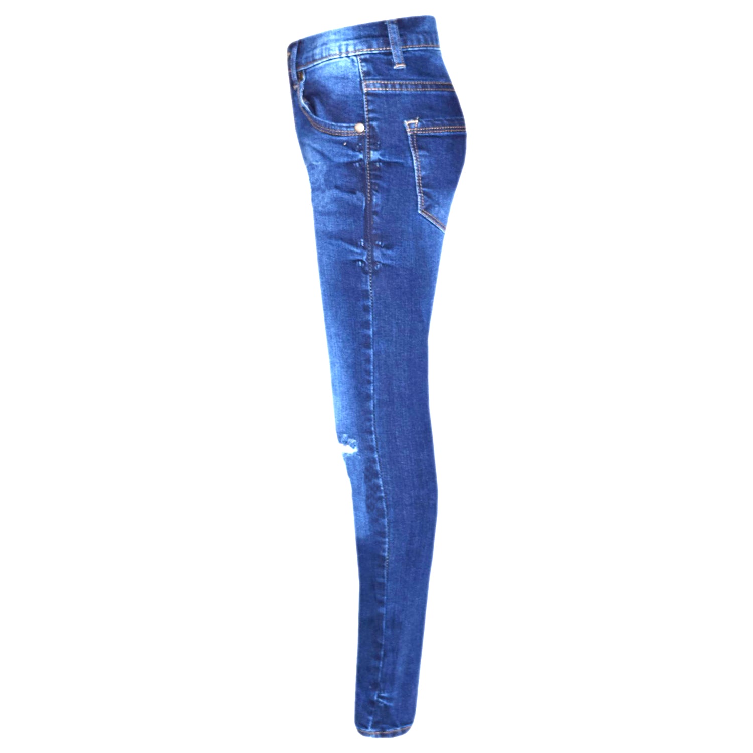 Girls Denim Ripped Skinny Jeans - Light Blue