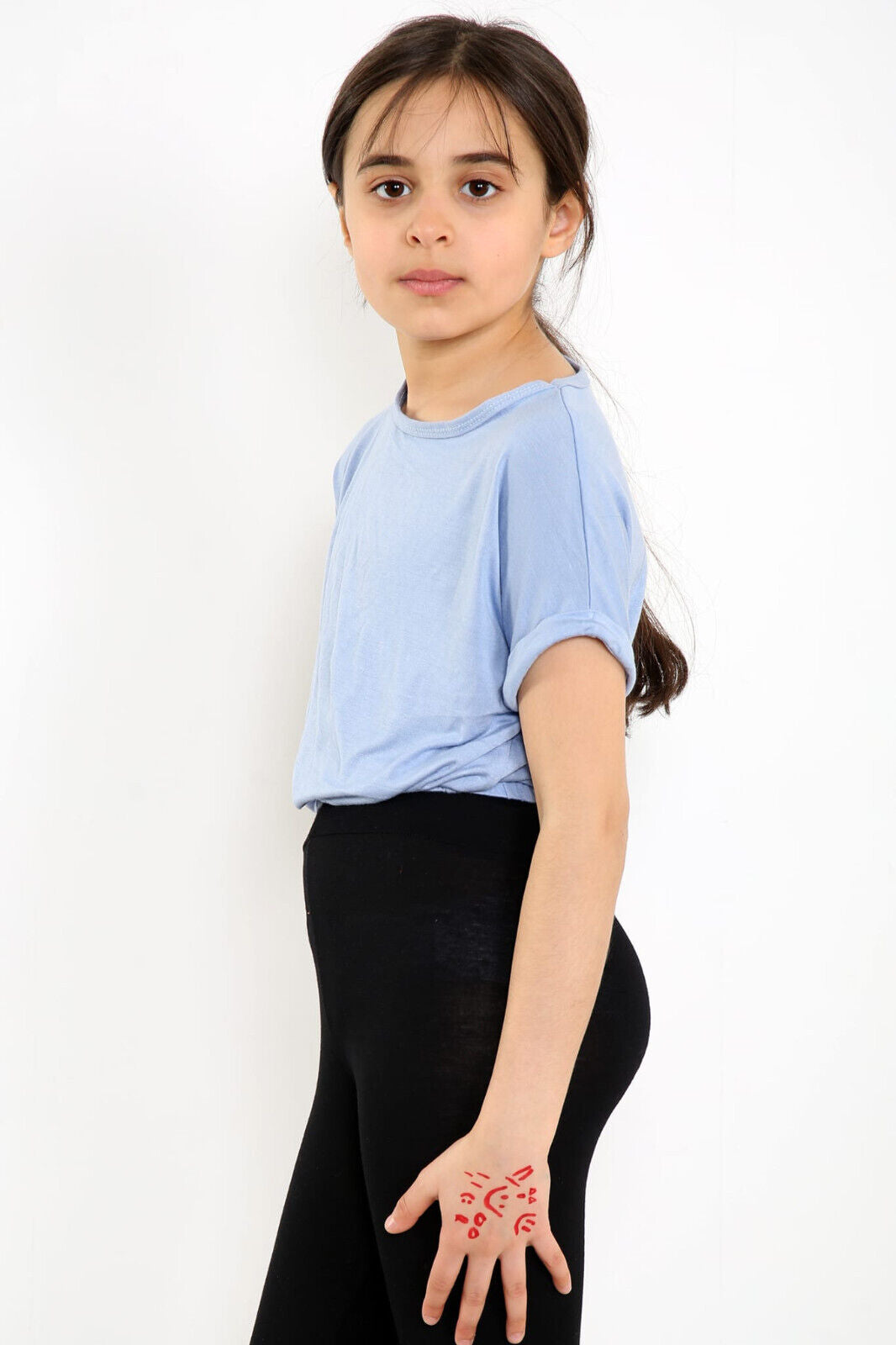 Girls Batwing Neon Crop Top T-Shirt