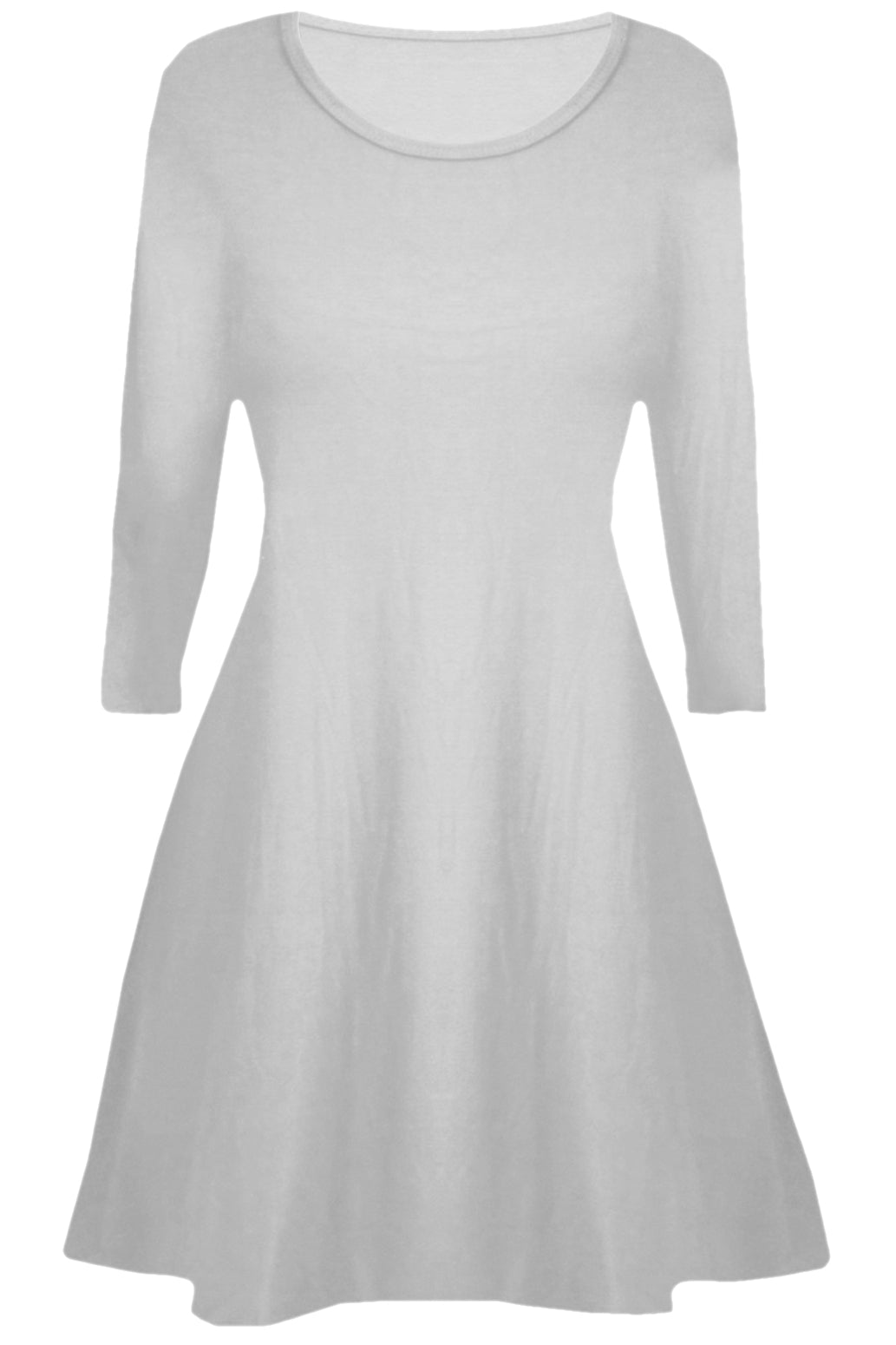 Girls Plain Swing Dress - Light Grey