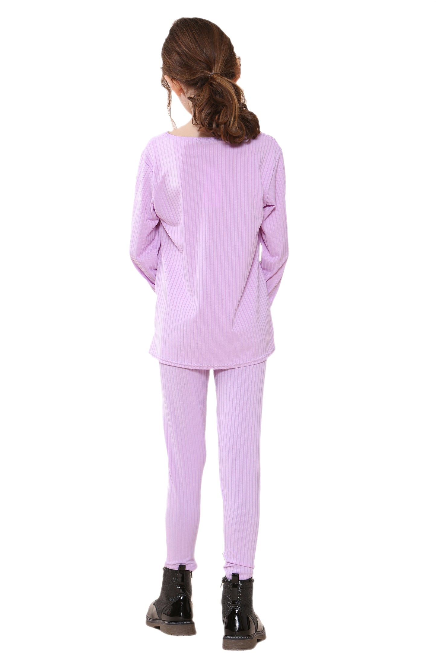 Girls Ribbed Tracksuit Loungewear Outfits
