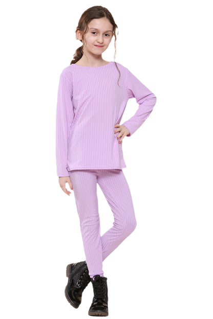 Girls Ribbed Tracksuit Loungewear Outfits