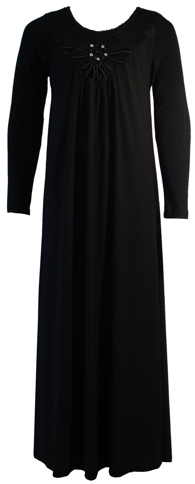 Girls Beaded Long Maxi Abaya Dress