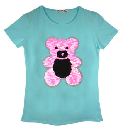 Girls Animal Sequin T-Shirts