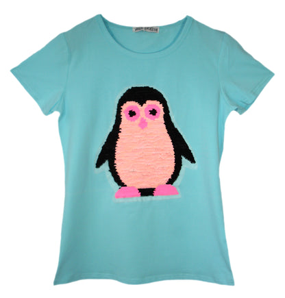Girls Animal Sequin T-Shirts