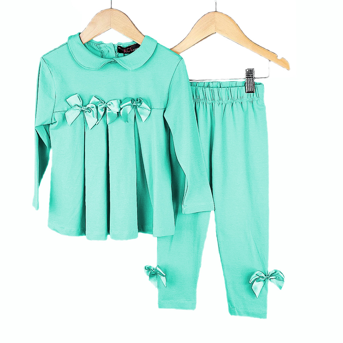 Girls Bow Pleated Top &  Set
