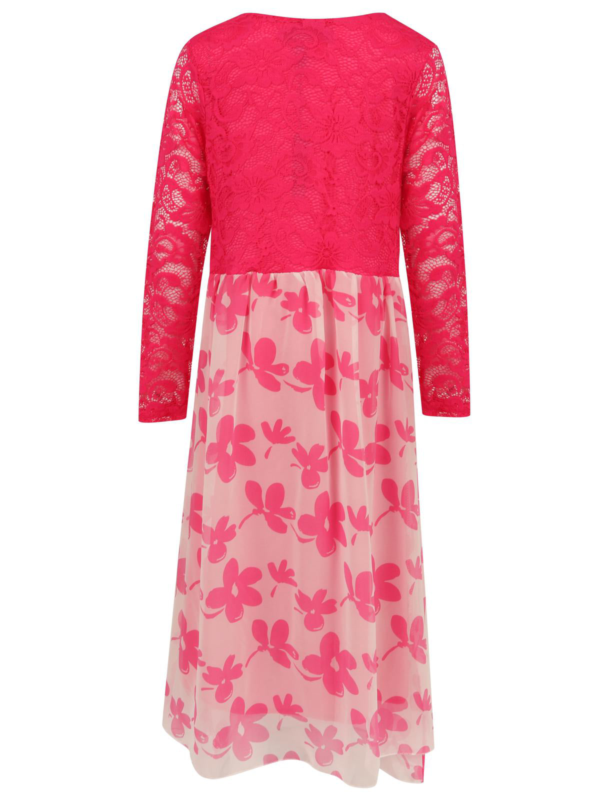 Girls Asymmetrical Floral Maxi Dresses