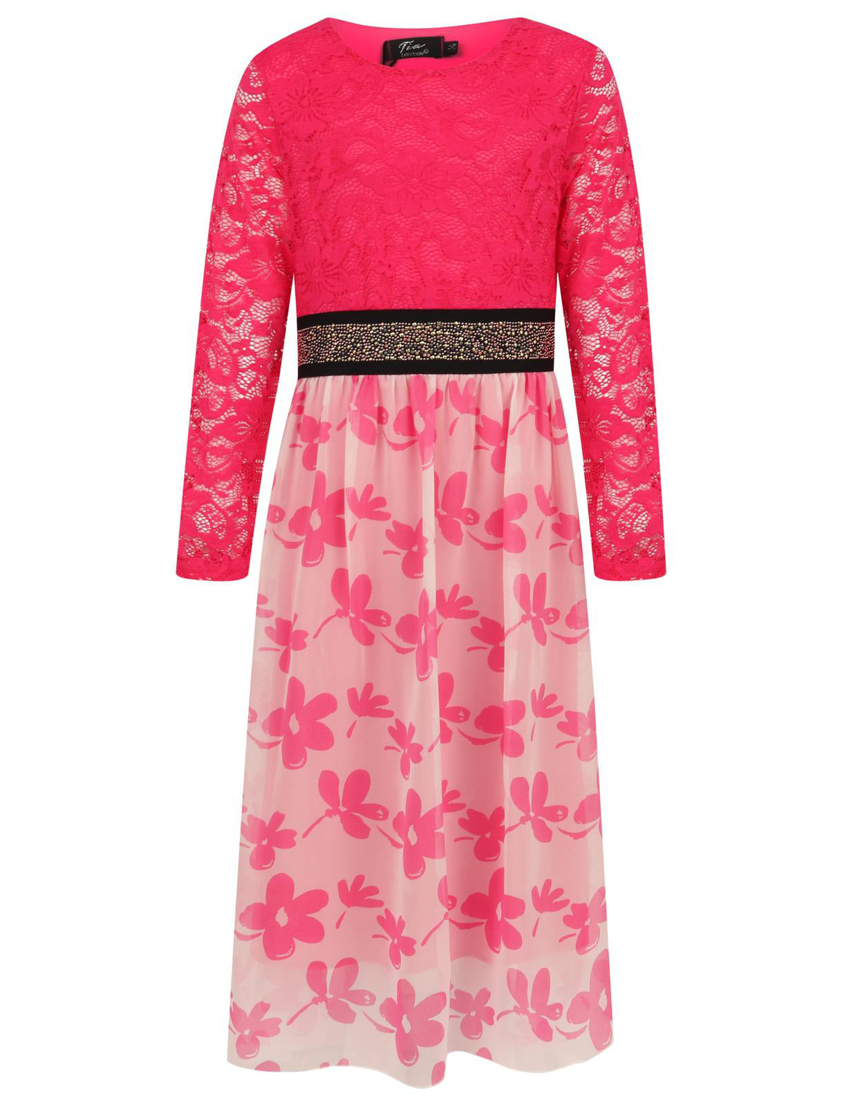 Girls Asymmetrical Floral Maxi Dresses