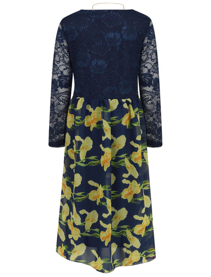 Girls Asymmetrical Floral Maxi Dresses