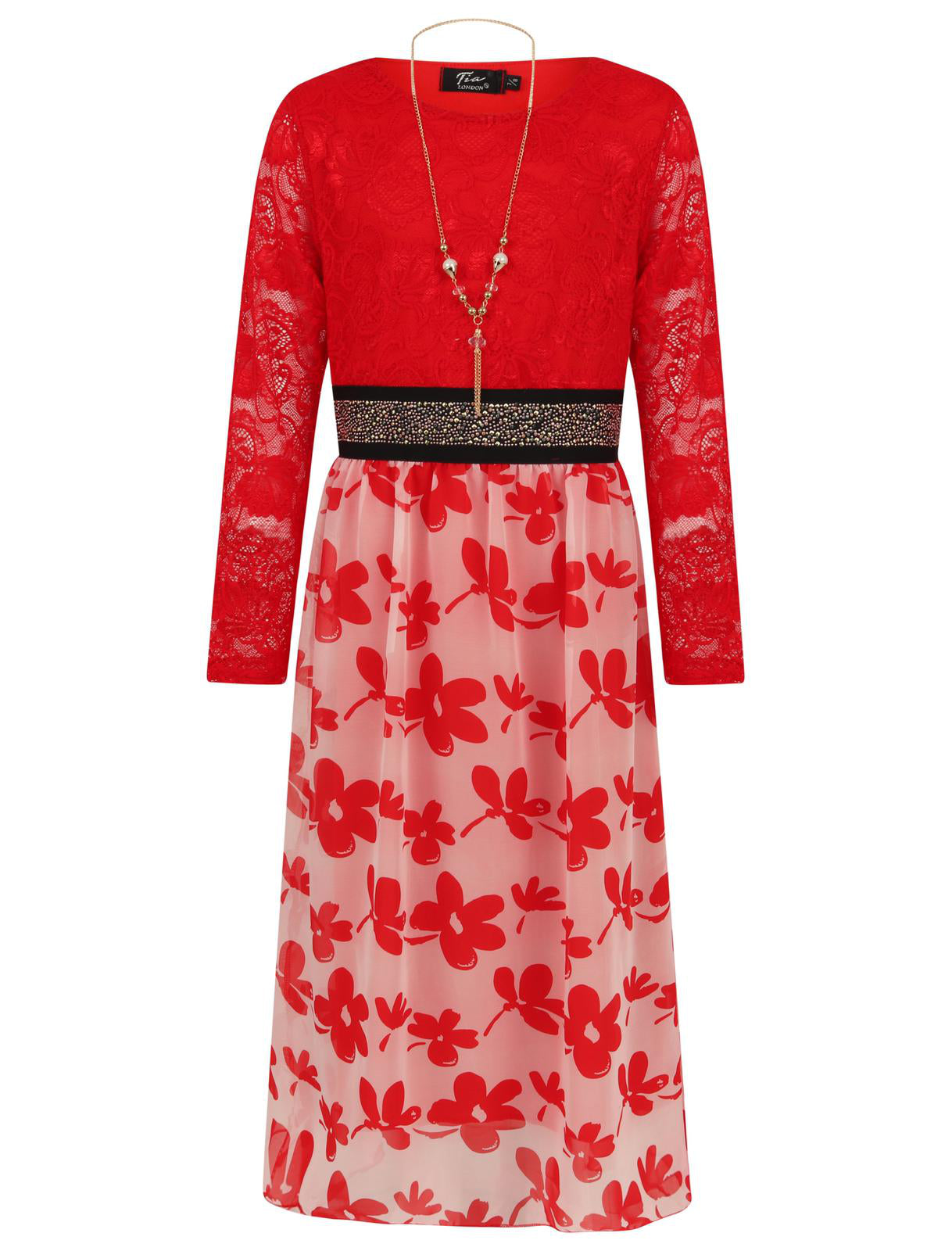 Girls Asymmetrical Floral Maxi Dresses