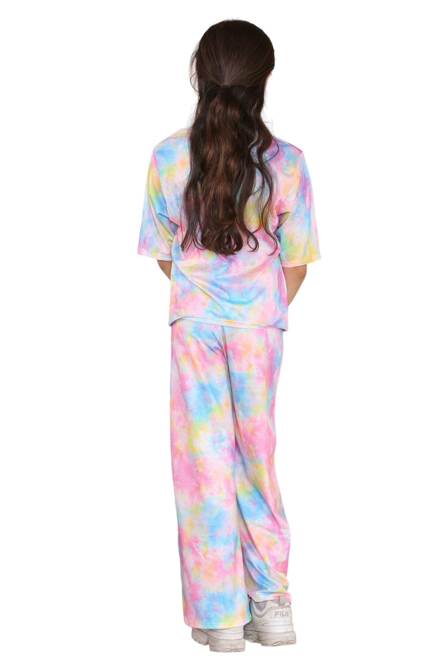 Girls Tie Dye Pyjamas T-Shirt and Trouser Set