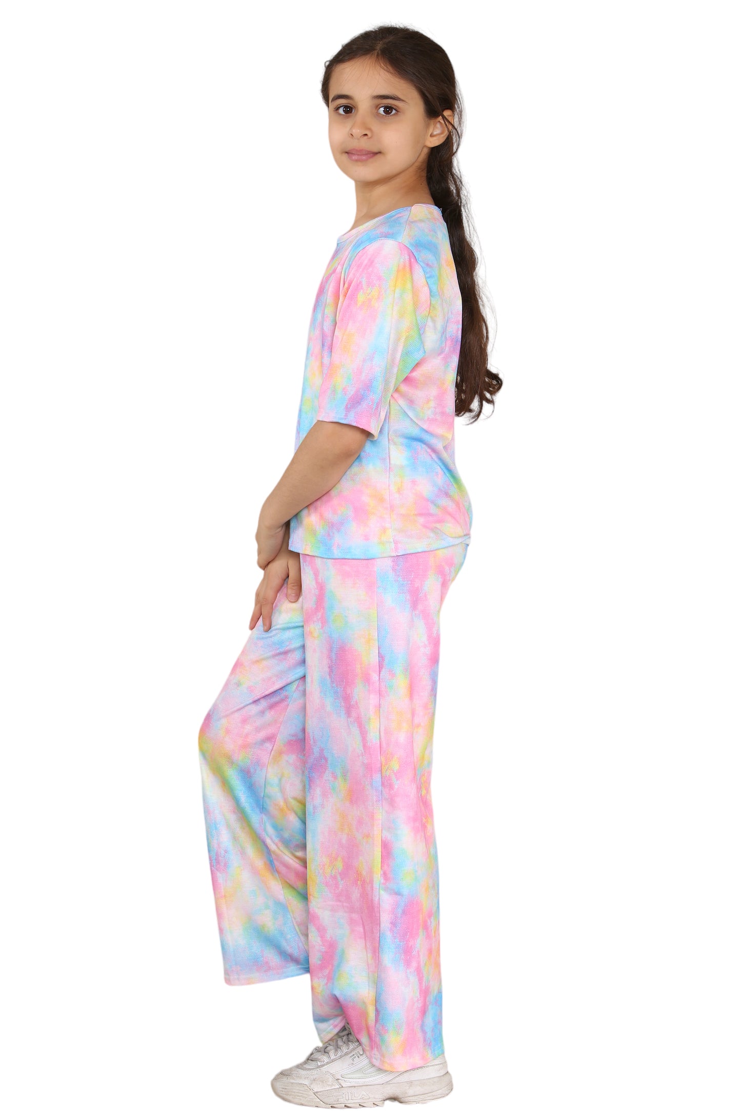 Girls Tie Dye Pyjamas T-Shirt and Trouser Set