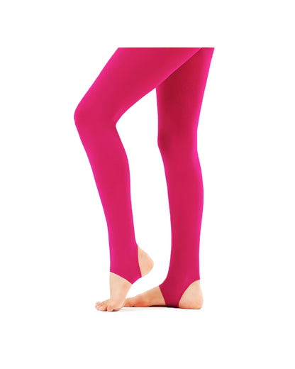 Girls Stirrup Leggings Plain Stretchy Gymanstic School Dance Microfibre Pants