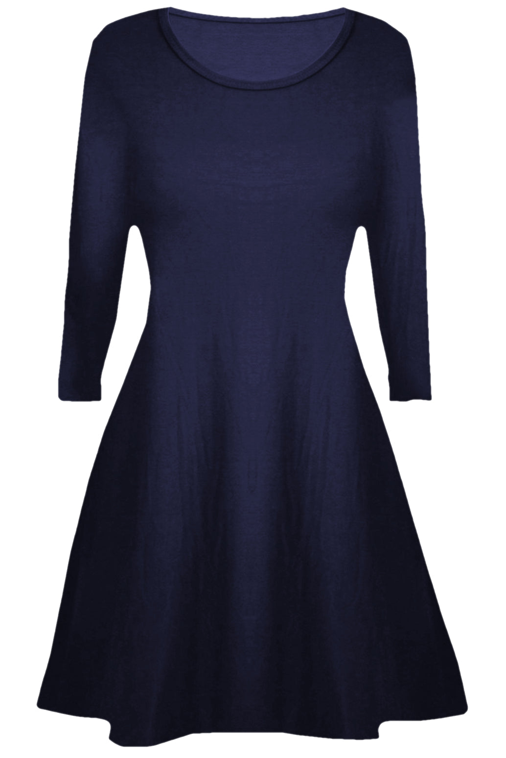 Girls Plain Swing Dress - Navy
