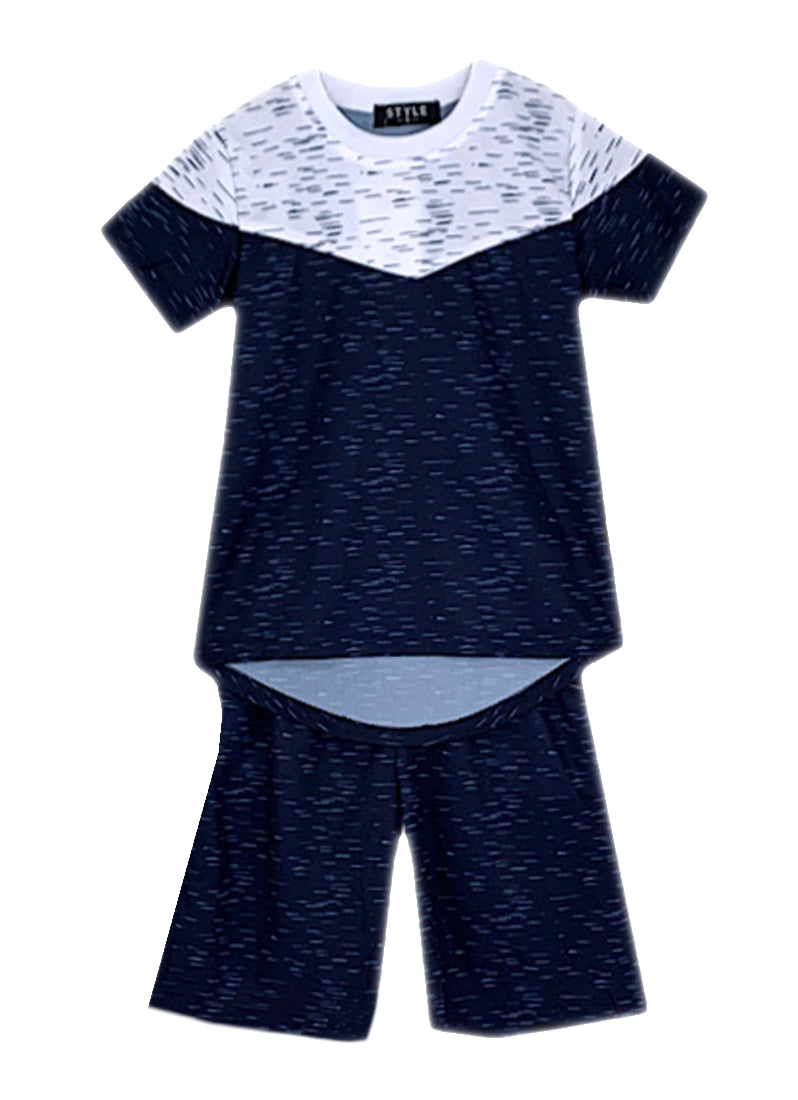 Boys Two Toned T-Shirt & Shorts Set - Navy