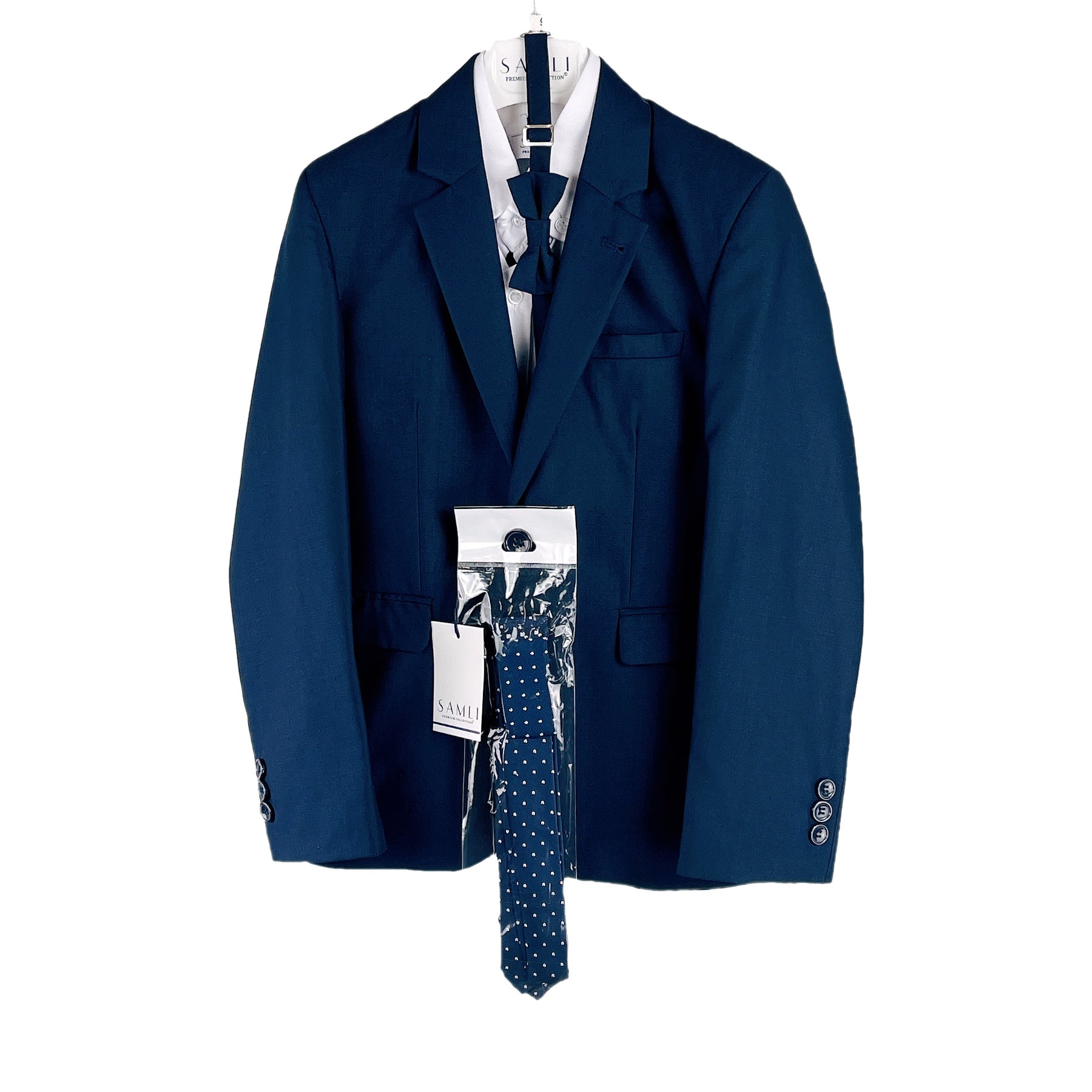 Boys Formal 7 Piece Wedding Suits - Navy Blue