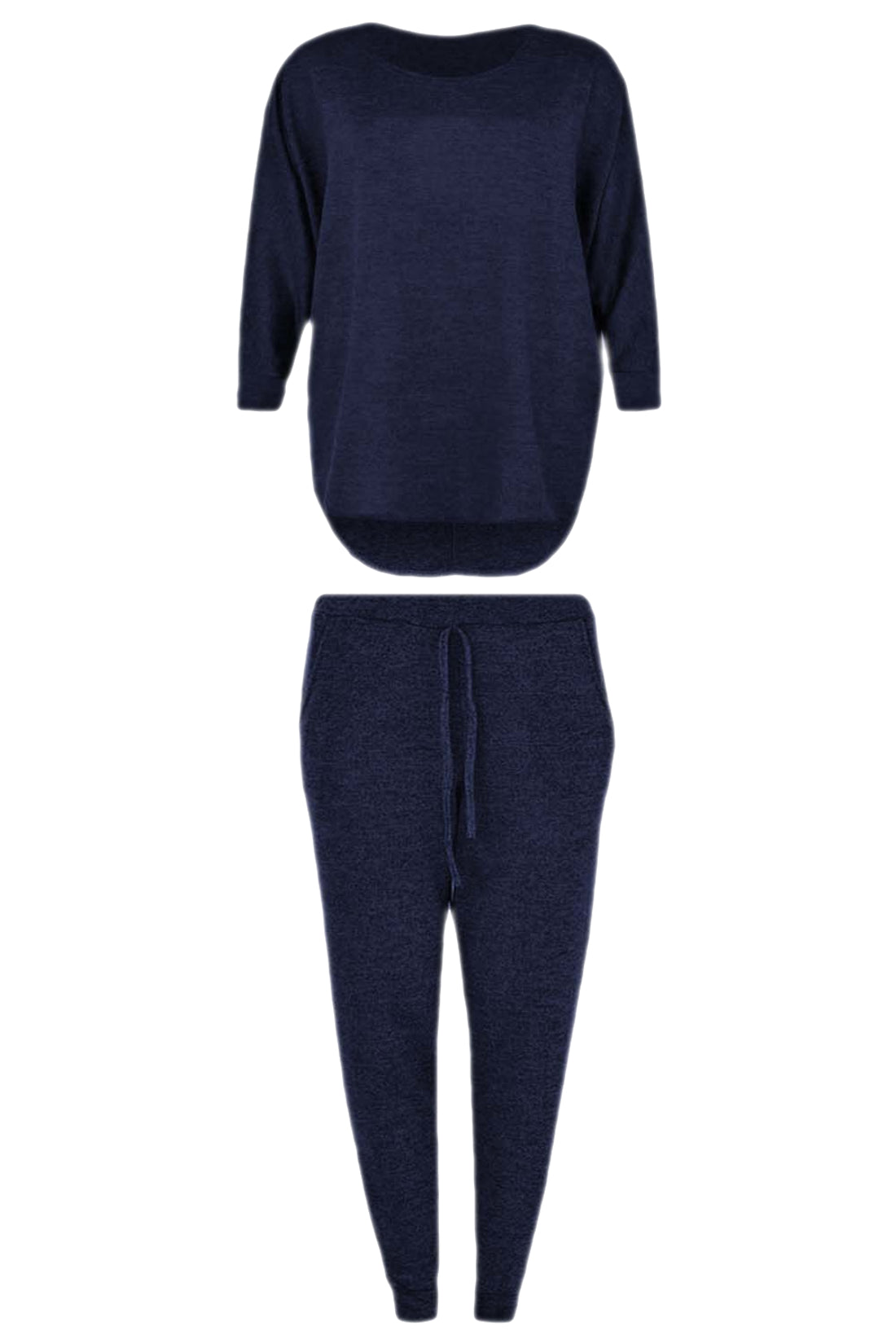 Girls High Low Loungewear Tracksuit - Navy