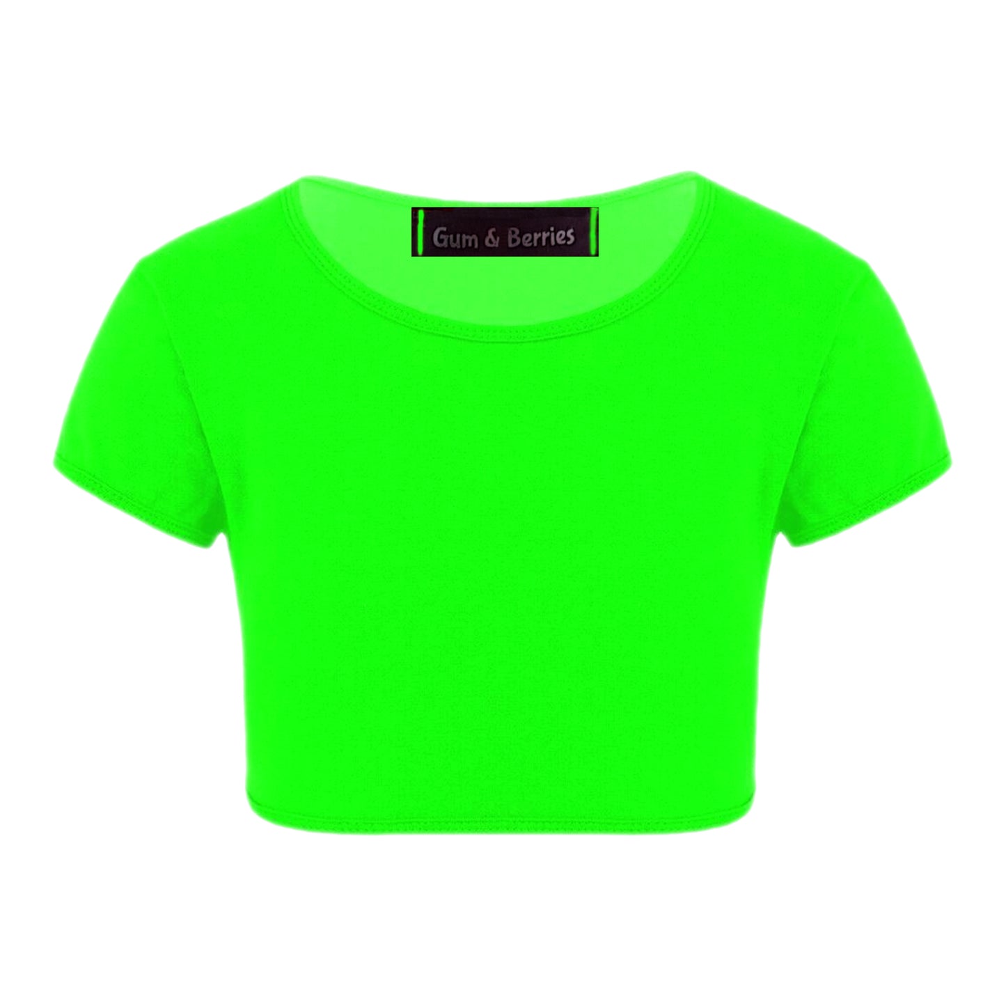 Girls Neon Crop Top T-Shirt.