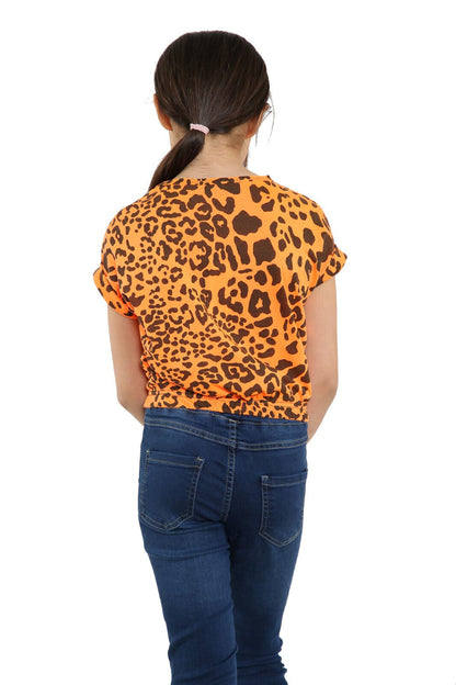 Girls Batwing Neon Crop Top T-Shirt