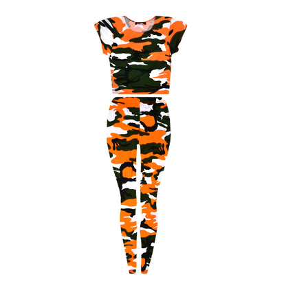 Girls Neon Camouflage Set - Neon Orange