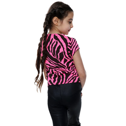 Girls Zebra Neon Crop Tops
