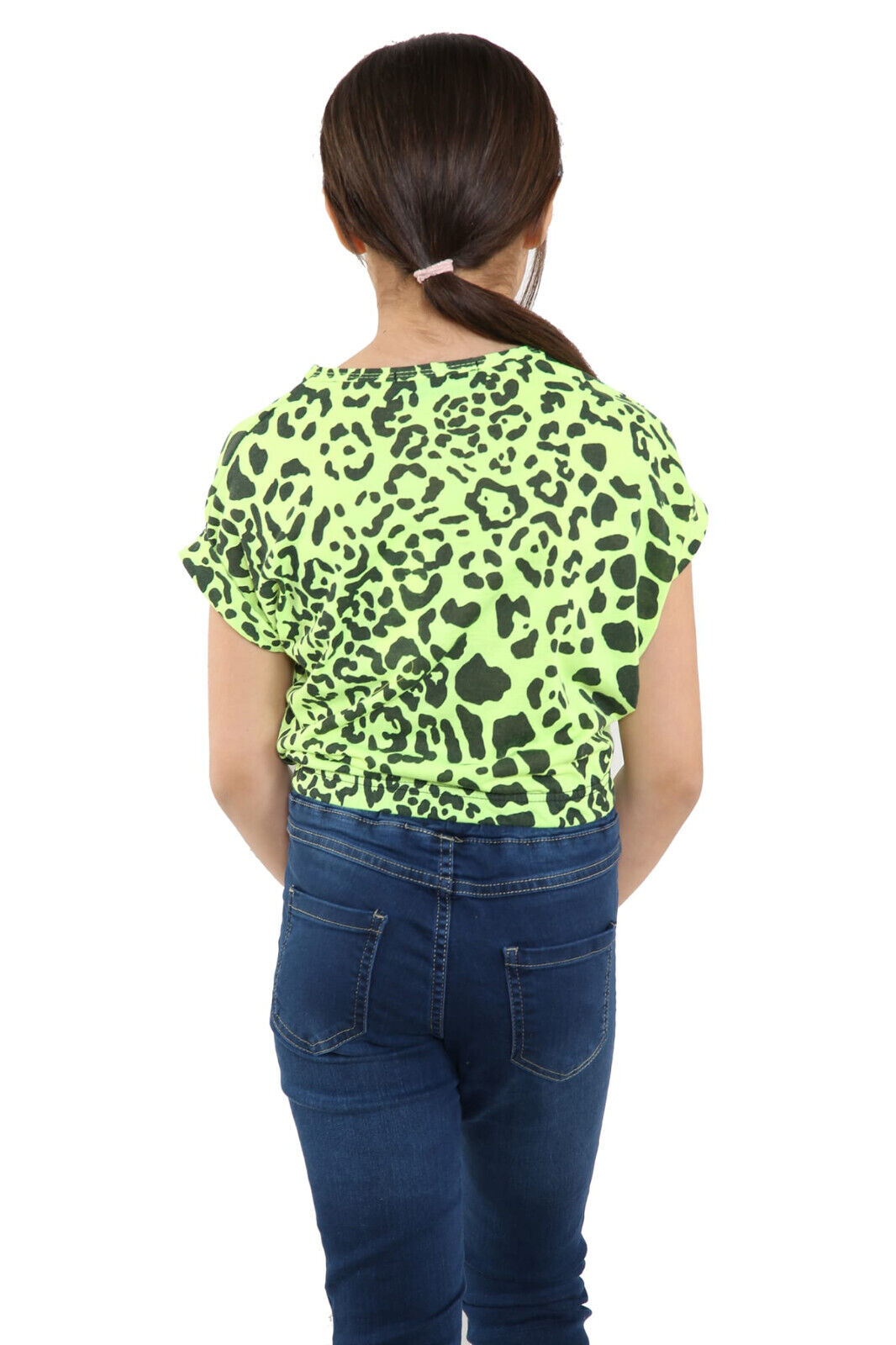 Girls Batwing Neon Crop Top T-Shirt