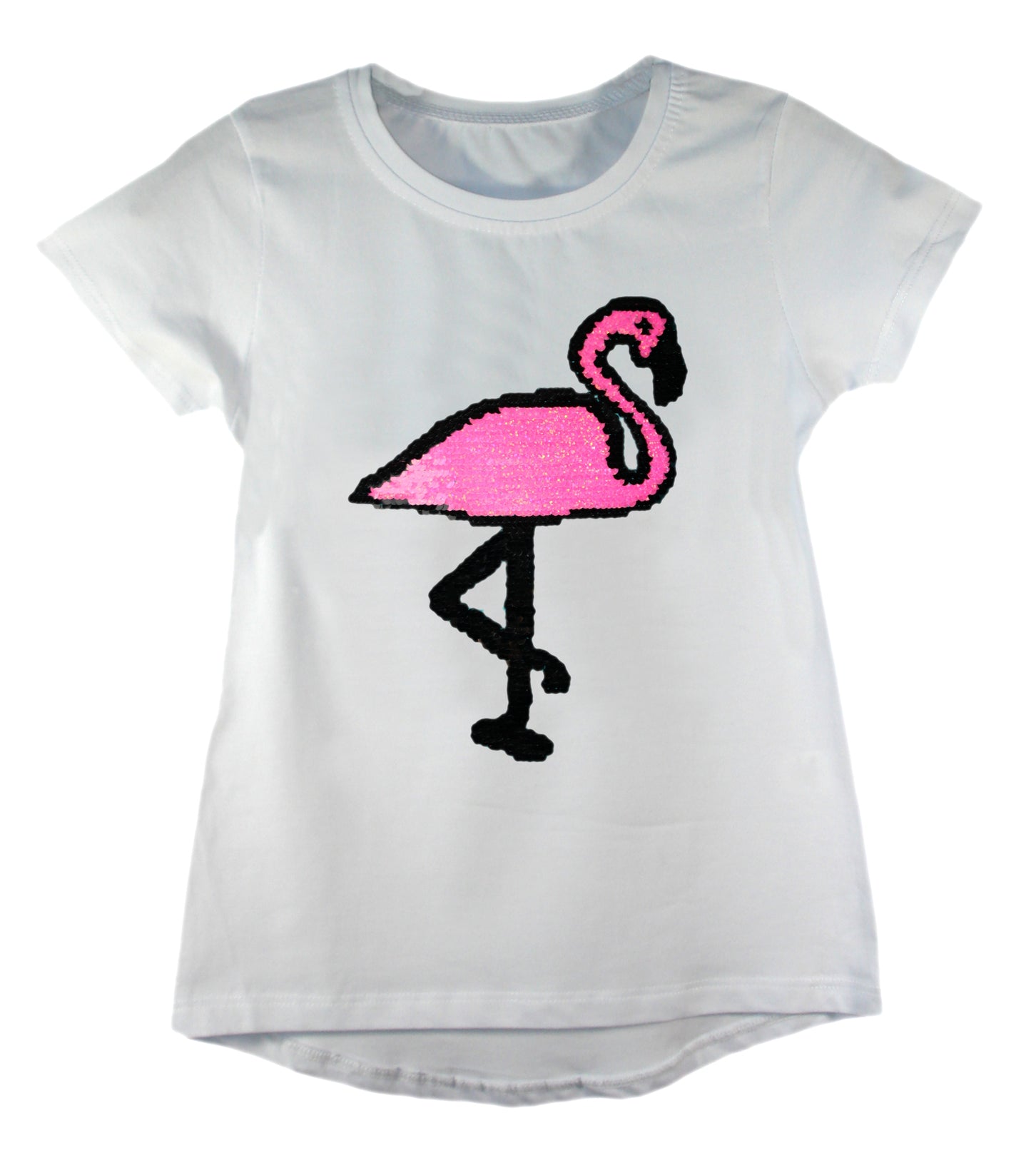 Girls Shiny Sequin Face T-Shirt