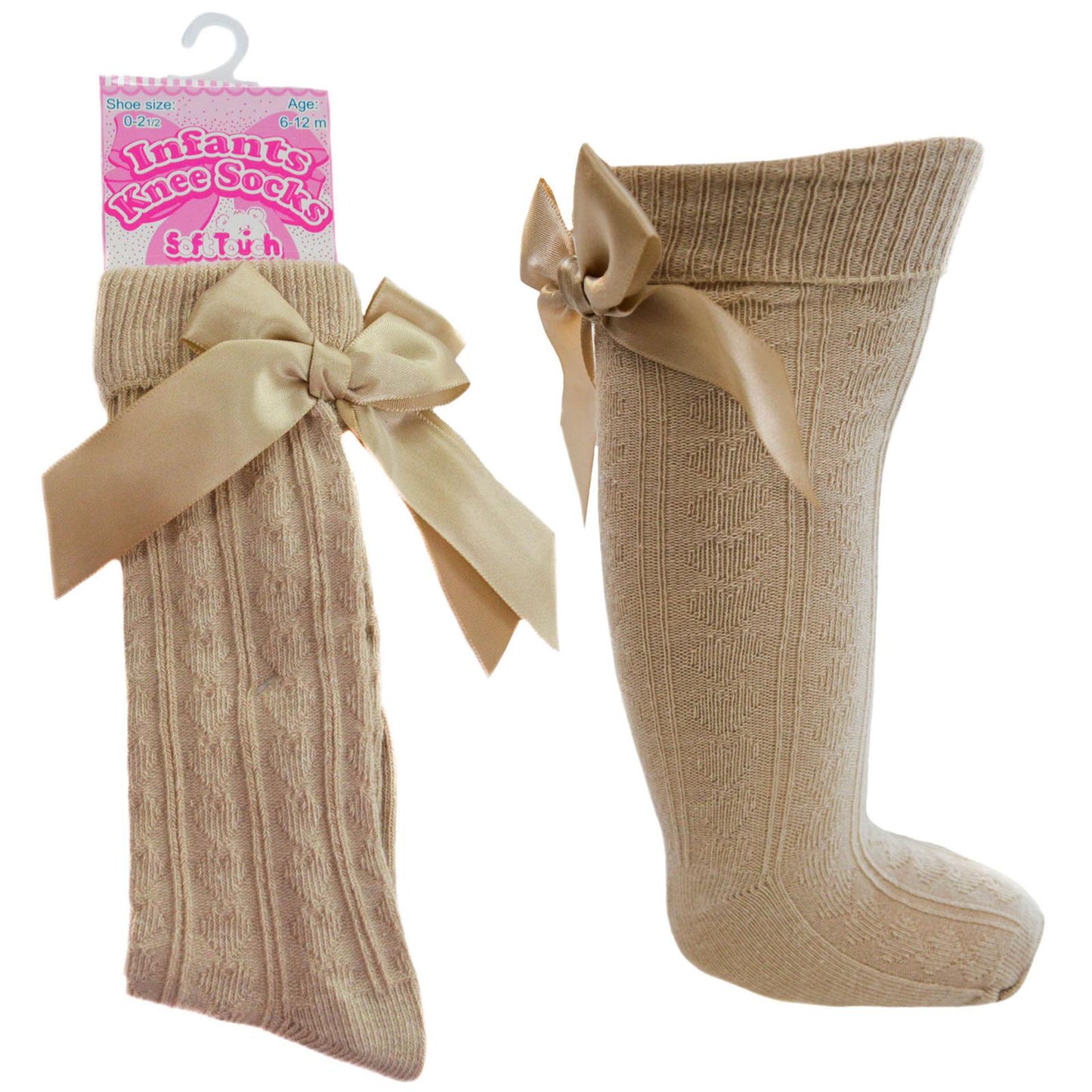Girls Bow Ribbon Knee Socks
