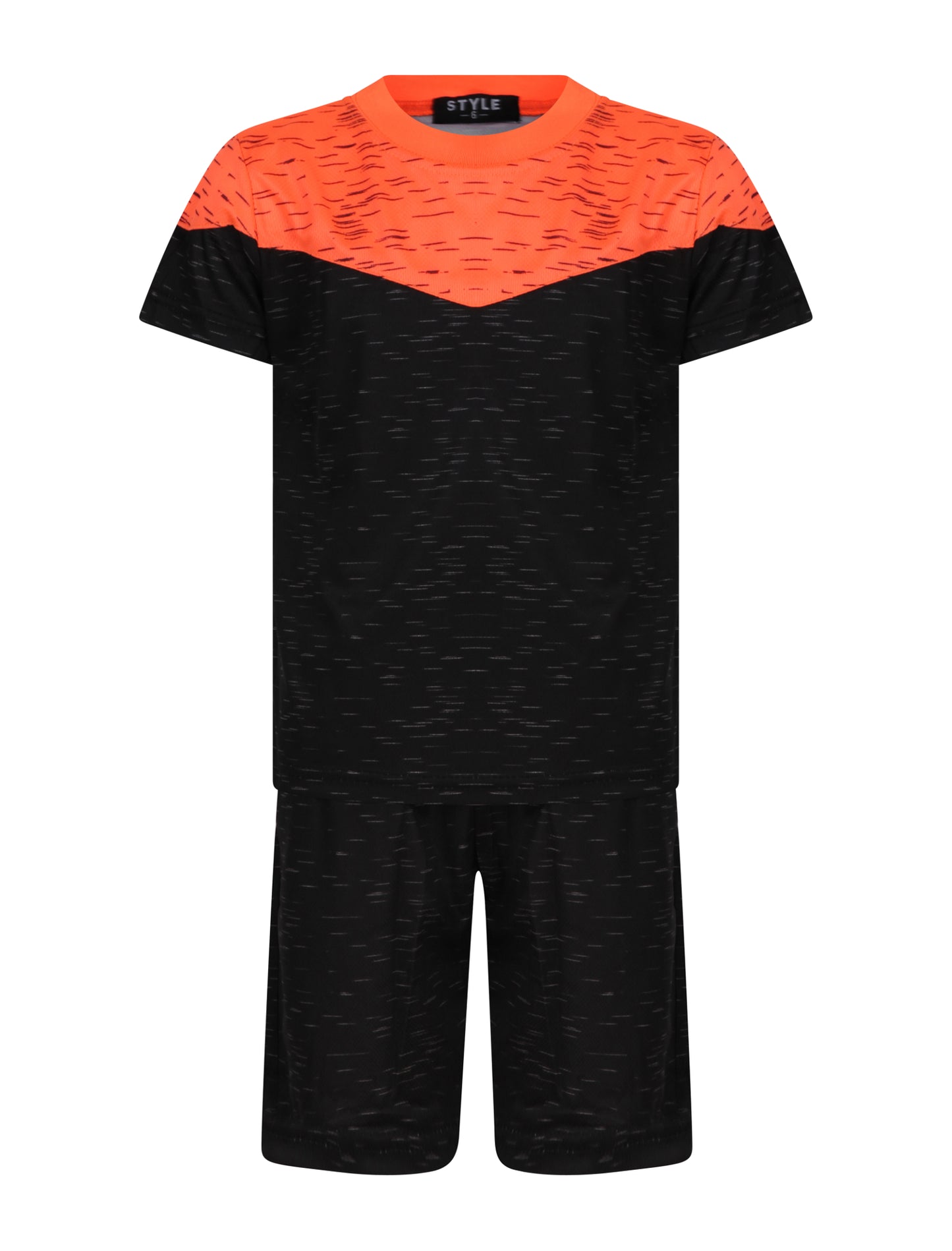 Boys Two Toned T-Shirt & Shorts Set - Orange