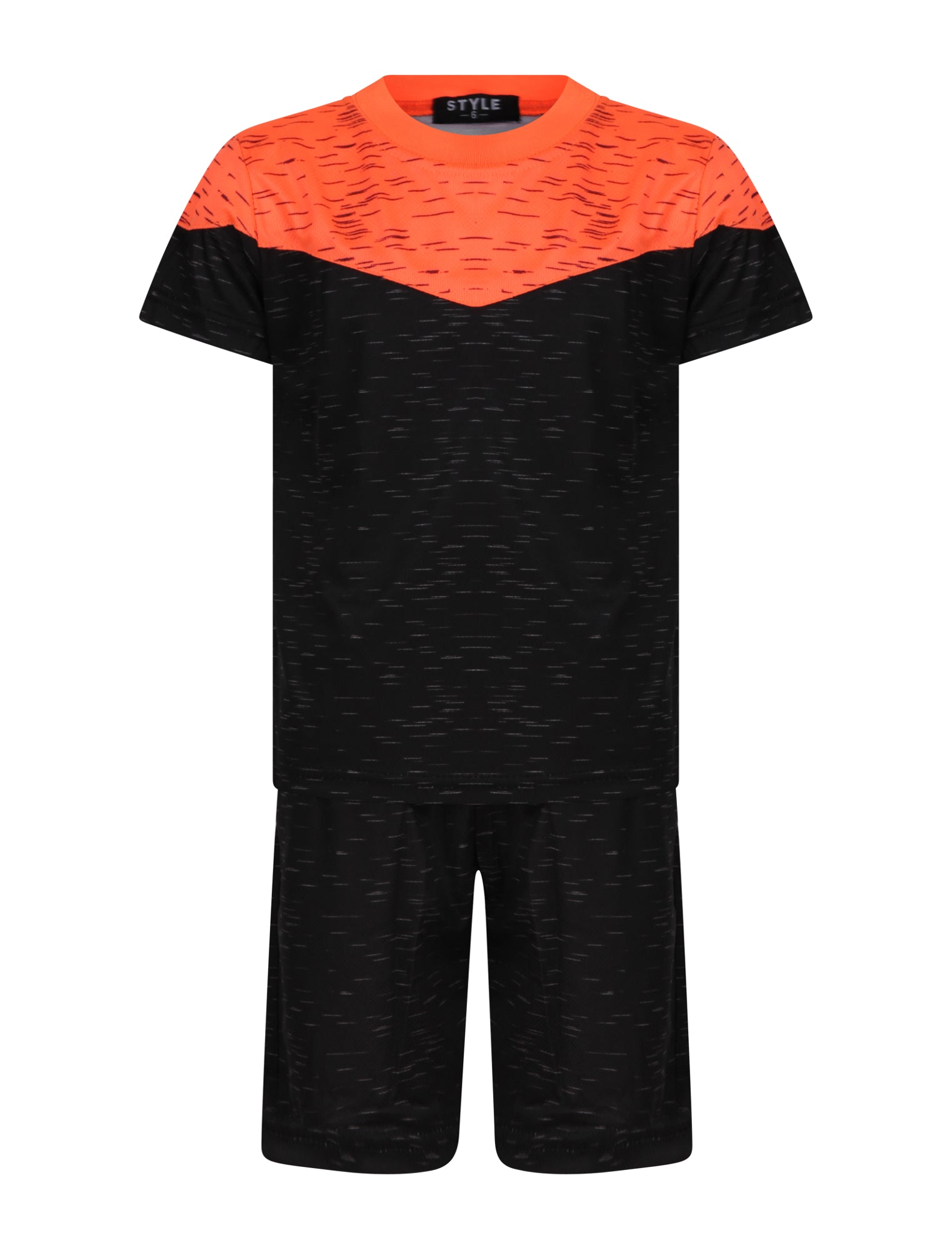 Boys Two Toned T-Shirt & Shorts Set - Orange