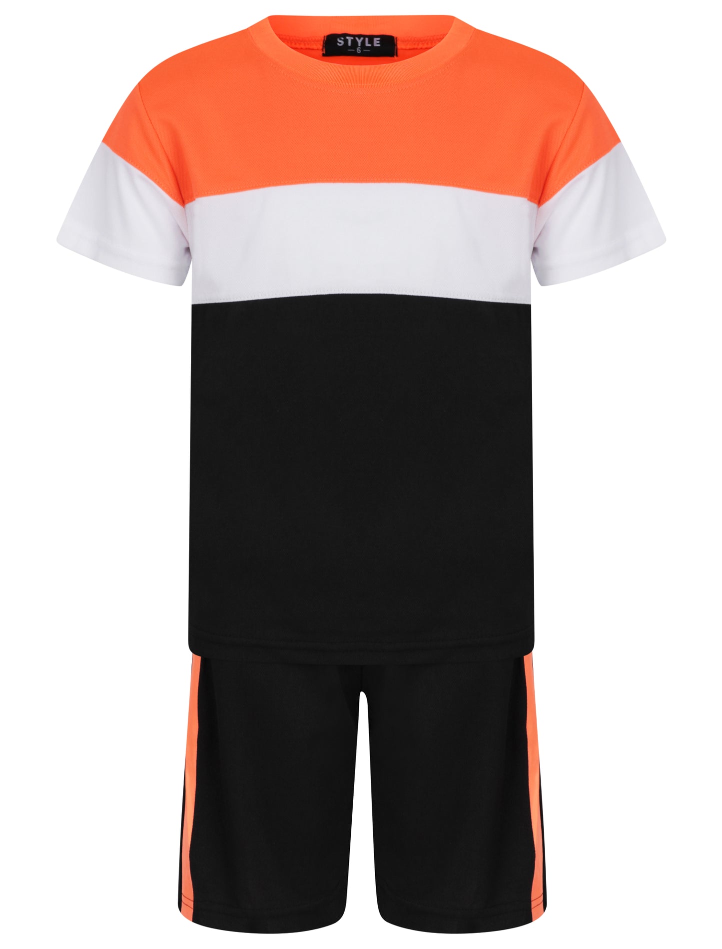 Boys Two Toned T-Shirt & Shorts Set - Orange