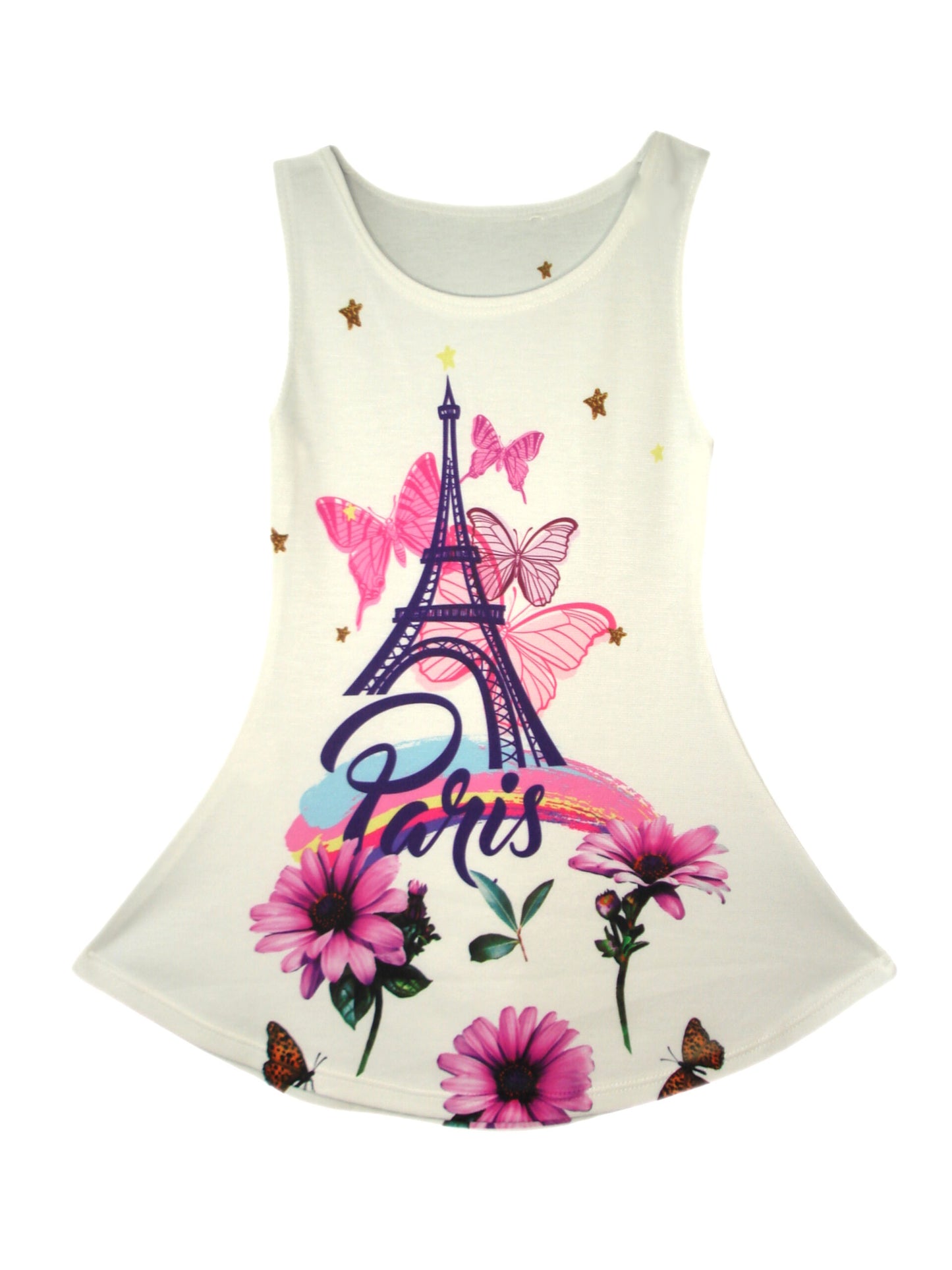Girls Unicorn Summer Swing Dress - Paris