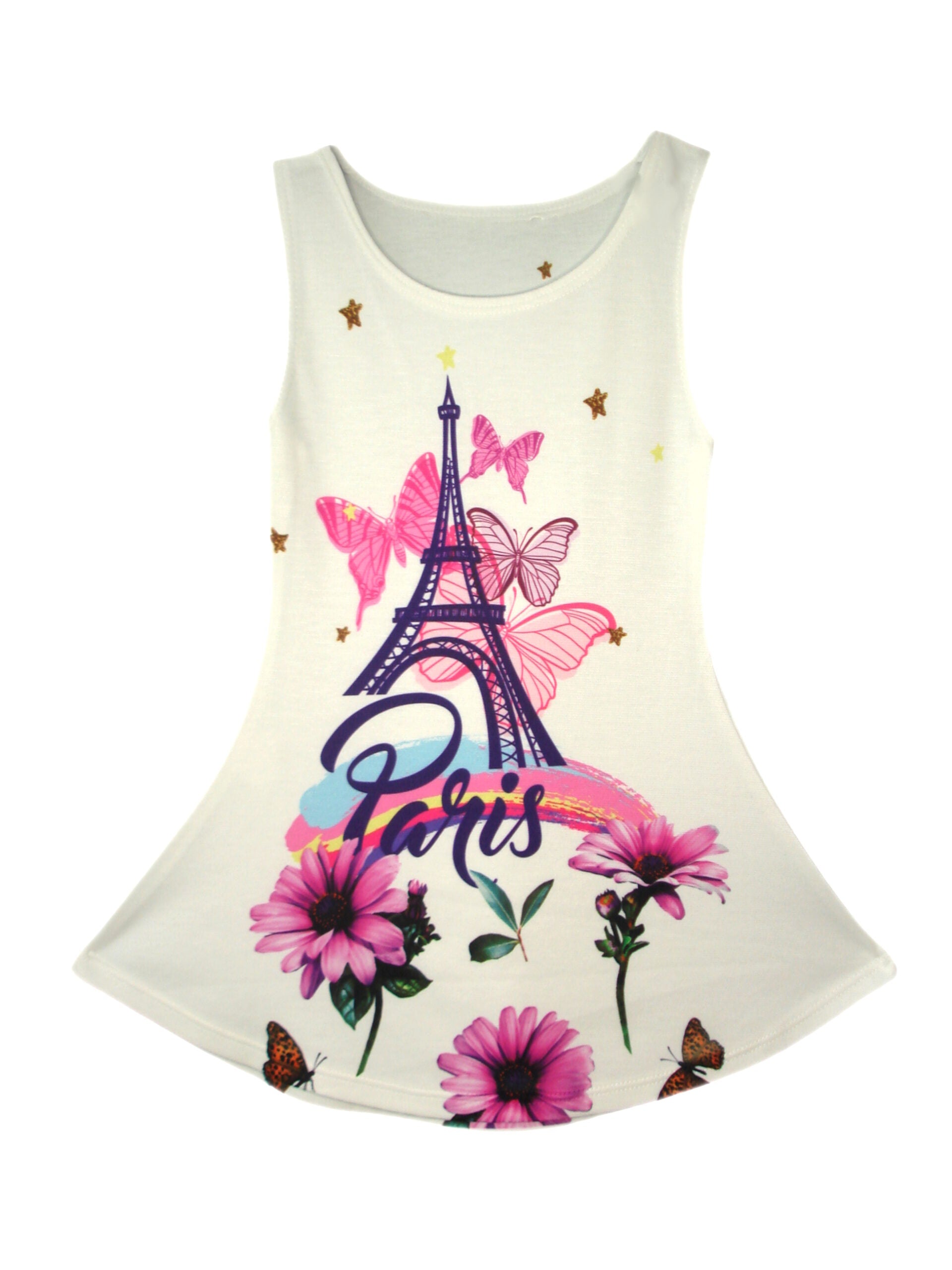 Girls Unicorn Summer Swing Dress - Paris