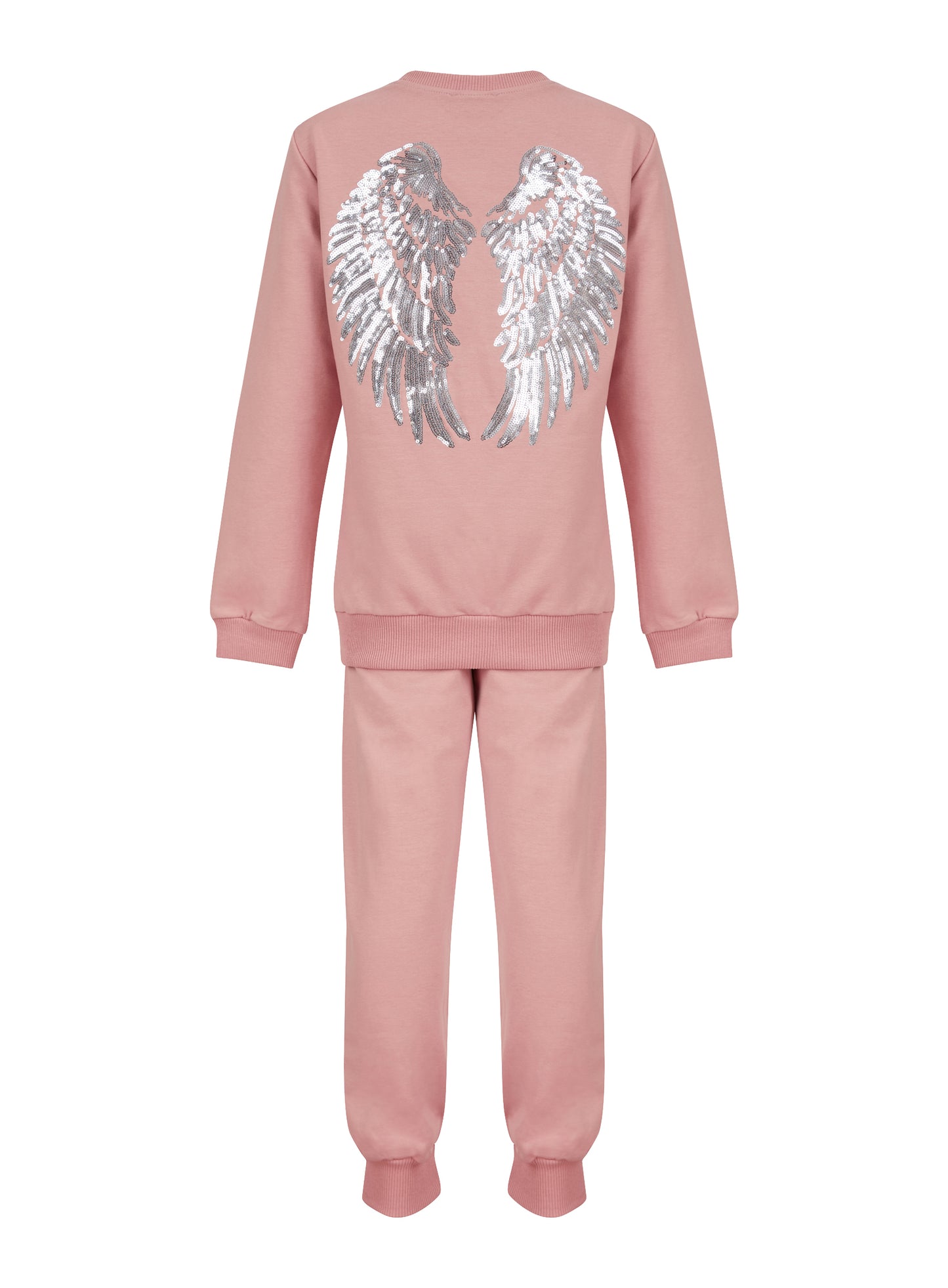 Girls Angel Wings Sequins Tracksuit