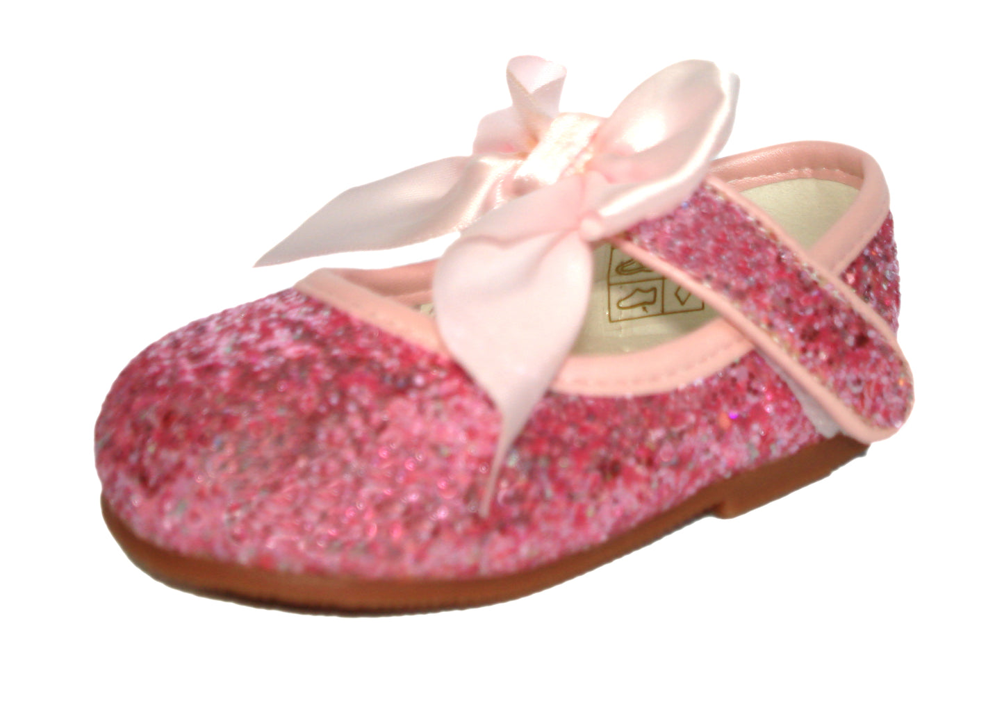 Baby Girls Bow Ribbon Glitter Party Shoes
