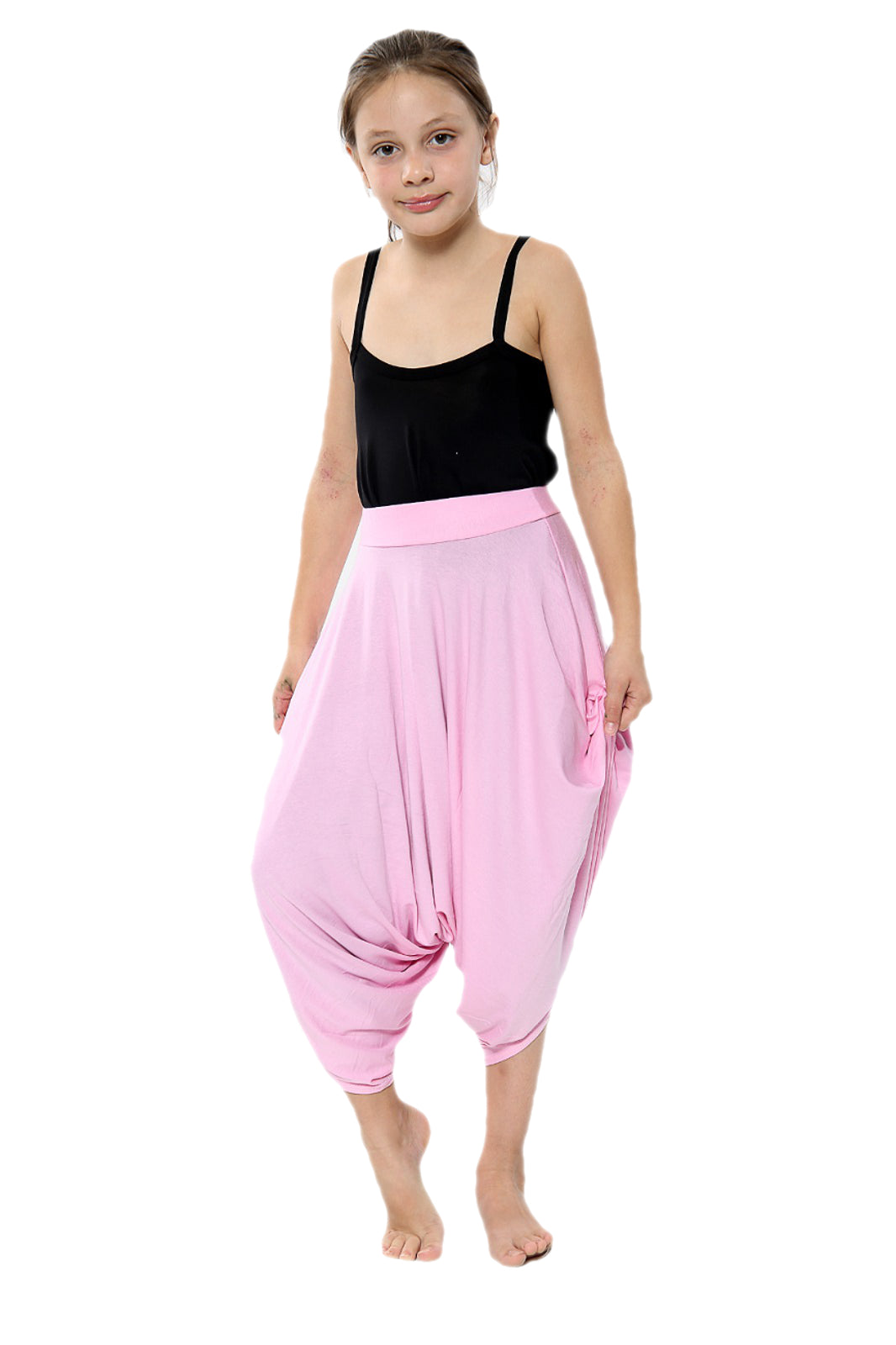 Girls Draping Romper Skirt - Pink