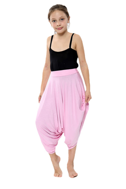 Girls Draping Romper Skirt - Pink