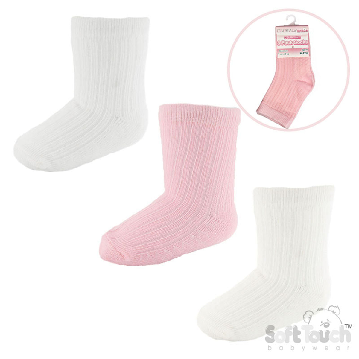 Baby Socks 3 Pack Unisex Baby Boys Girls Turnover Socks