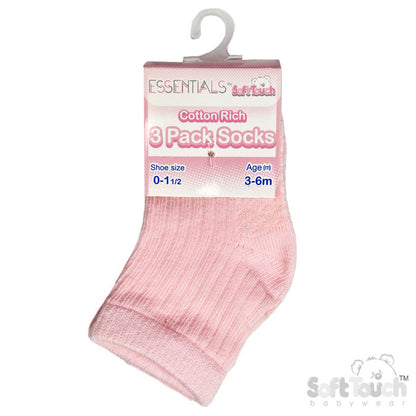 Baby Socks 3 Pack Unisex Baby Boys Girls Turnover Socks