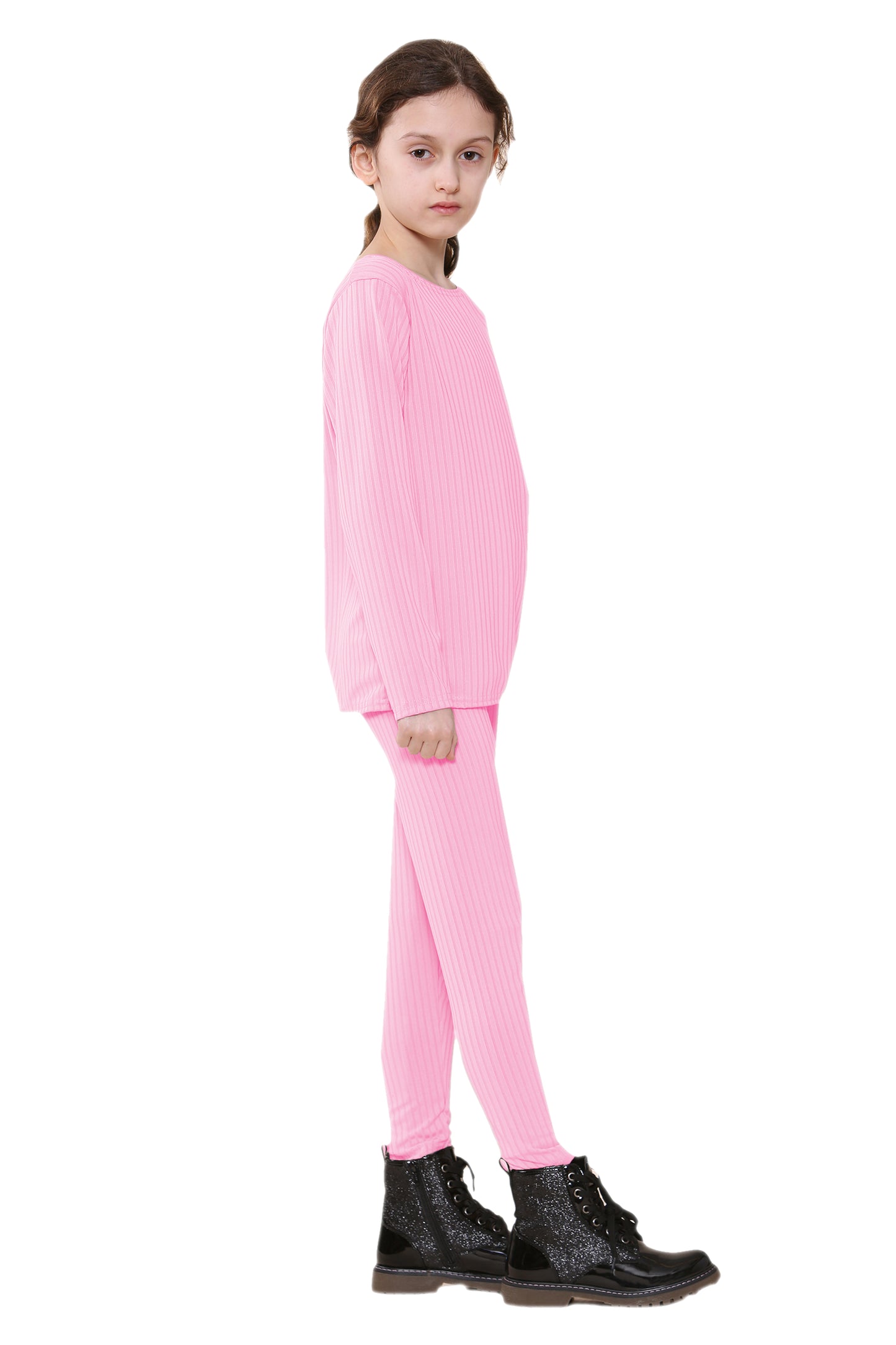 Girls Ribbed Tracksuit Loungewear Outfits