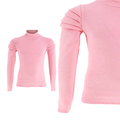 Girls Ruched Sleeve Lounge Wear Tracksuit - Pink